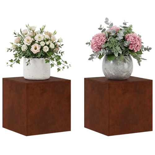  Stalak za biljke 2 pcs Rđa 40 x 40 x 40 cm Otporni čelik - Otporni čelik 2x (40 x 40 x 40 cm) Slike