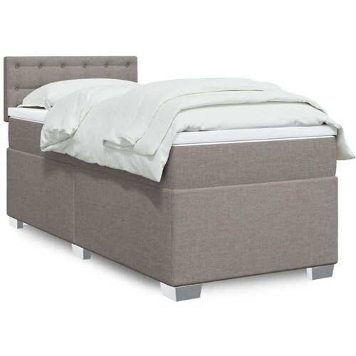 vidaXL Box spring postelja z vzmetnico taupe 90x200 cm blago Cene