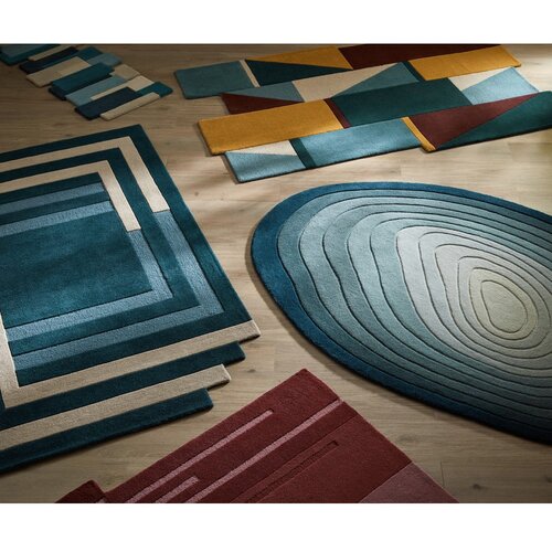 Flair Rugs modra volnena preproga 200x290 cm puddle ombre wool &amp;ndash; Slike