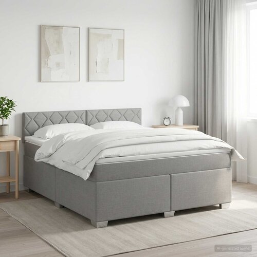  Boxspring krevet s madracem Svjetlosiva 140 x 200 cm Tkanina Cijene