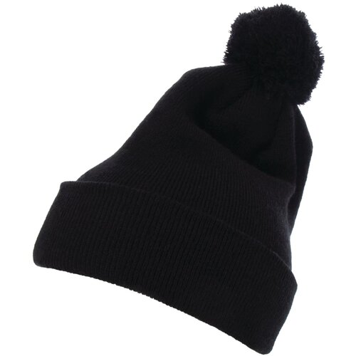 Flexfit Pom Pom Knit hat with cuff black Slike