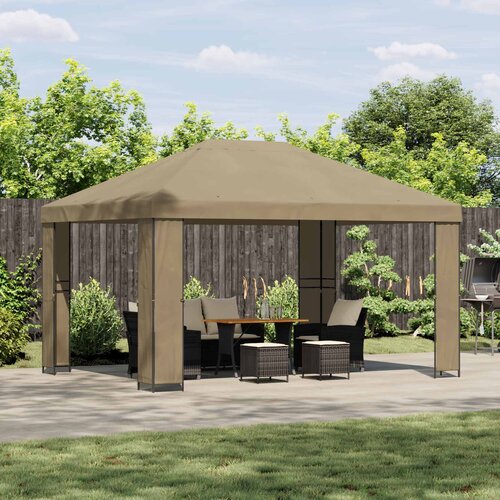 Gazebo 4 &times; 3 m Bež Poliester i čelik 190 gsm Cijene