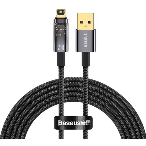 Baseus Explorer USB v Lightning kabel, 2,4 A, 2 m (črn), (20627639) Cene