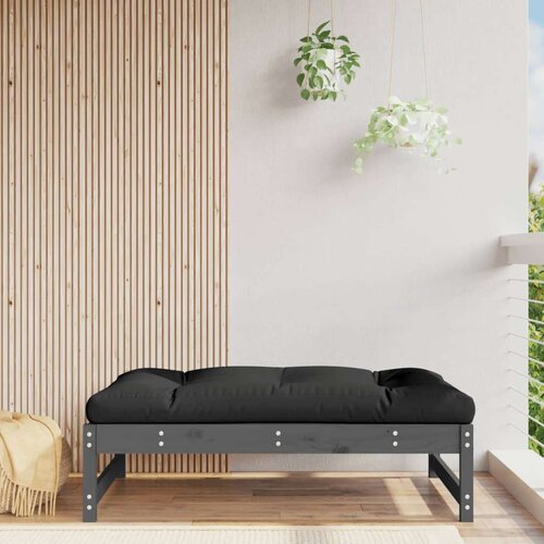  Vrtni stolček za noge siv 120x80 cm trdna borovina Slike