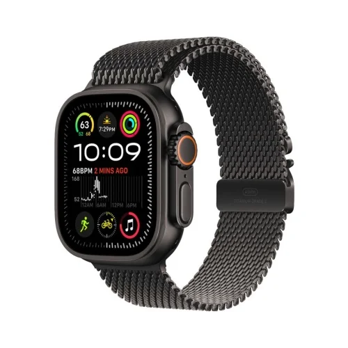 Apple Watch Ultra2 v2 Cellular 49mm Black Titanium Case with Black Titanium Milanese Loop – L