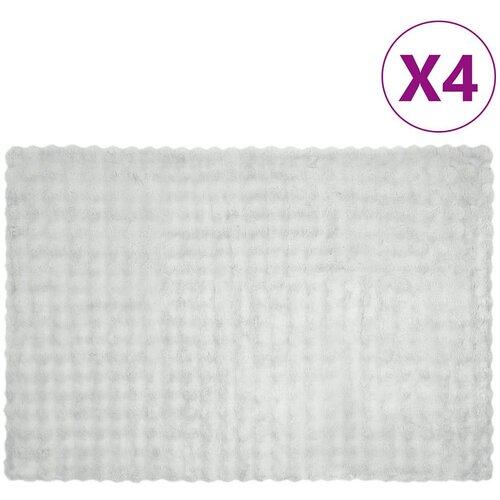 vidaXL Dežnik iz umetnega zajčjega krzna 4 pcs Siva 150 x 220 cm Cene