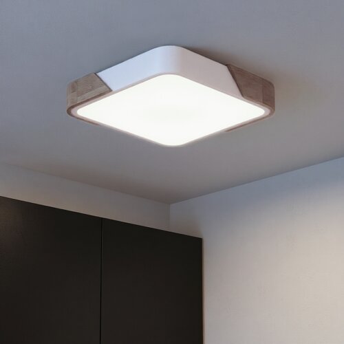  Brilagi - LED prigu&amp;scaron;iva svetiljka PILANA LED/48W/230V hrast/bela 42x42 cm + daljinski upravljač Slike
