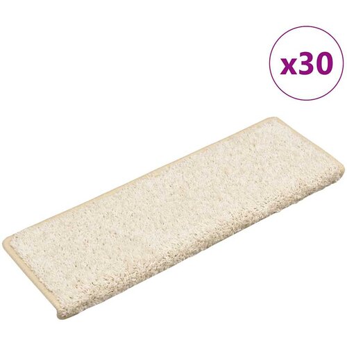 VidaXL Preproge za stopnice 30 kosov 65x21x4 cm bele Slike