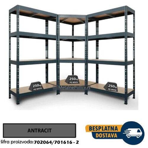  Komplet polica ugao 180x90x90x45cm + 2 police 180x120x45cm, 4x250kg Cene