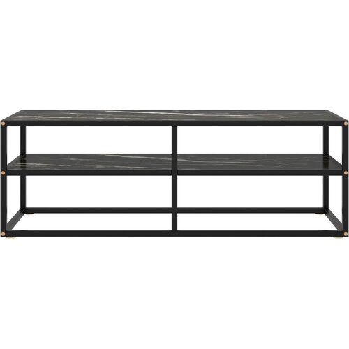 Maison Chic TV omarica - TV enota - Televizijska omarica črna in črno marmorno steklo 120x40x40 cm, (21700882) Slike