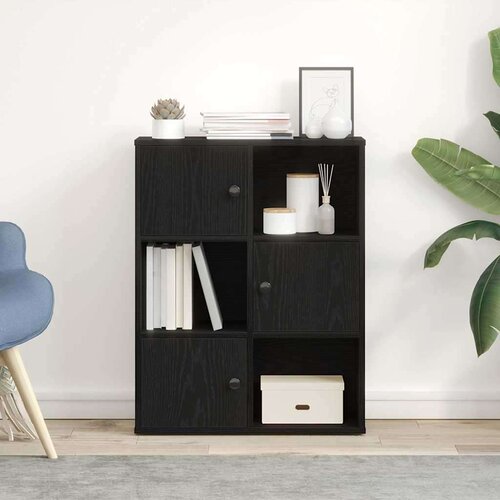 VidaXL Regal za knjige crni hrasta 60x24x76,5 cm od konstruiranog drva Slike
