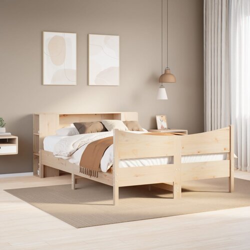 vidaXL Posteljni okvir brez vzmetnice 140x190 cm trdna borovina Cene
