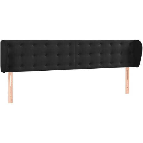 VidaXL Vzglavje z u&amp;scaron;esi črno 163x23x78/88 cm žamet, (20954312) Slike