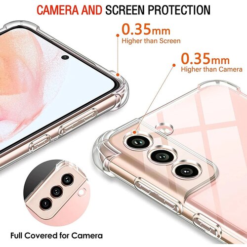 Techsuit Shockproof Clear Silicone prozirna maskica otporna na udarce za Samsung Galaxy S21 FE 5G Slike