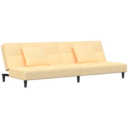 Maison Chic kavč - Sofa - Kanape dvosed z ležiščem in dvema blazinama krem žamet, (21727701) Cene