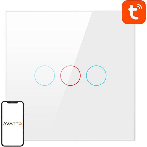 Avatto TS02-EU-W3 3 Way WiFi pametni prekidač TUYA bijeli Cijene