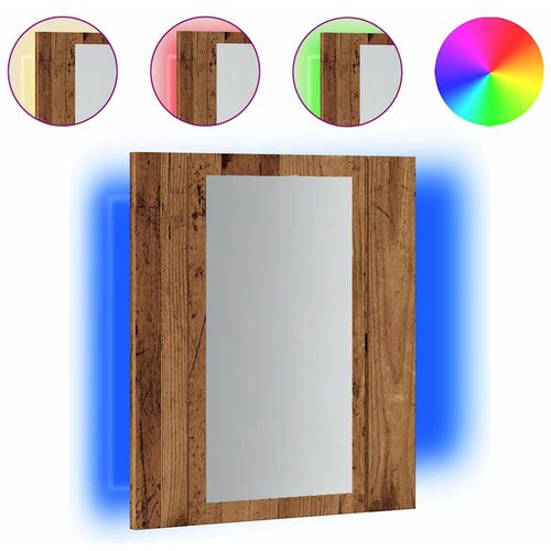 Maison Chic LED Kopalni&amp;scaron;ka omarica - Kopalni&amp;scaron;ki kabinet z ogledalom starinski les 40x12x45 cm, (21795027) Slike