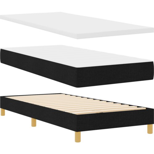 vidaXL Krevet s opruga kutije Crna i bijela 90 x 190 cm tkanina Cene