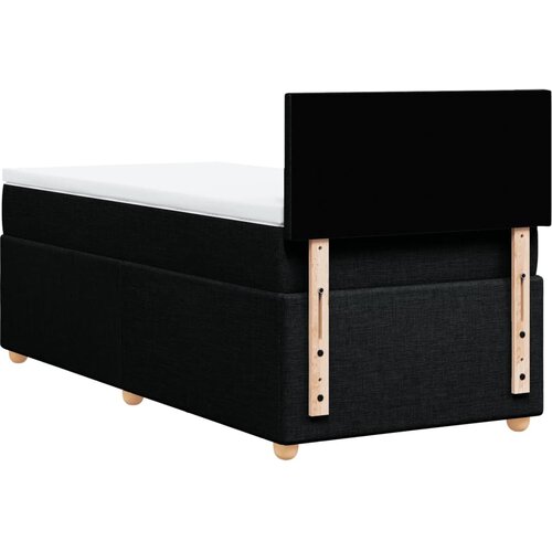  Krevet s oprugama i madracem crni 100 x 200 cm od tkanine Slike