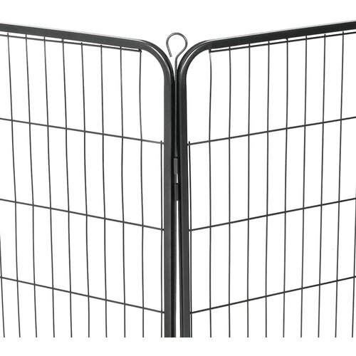  Ograda za pse s 8 ploča od čelika 80 x 100 cm crna Slike