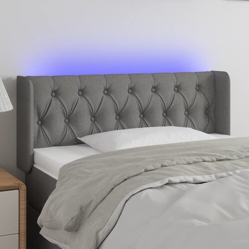  LED uzglavlje tamnosiv 93x16x78/88 cm od tkanine Cijene