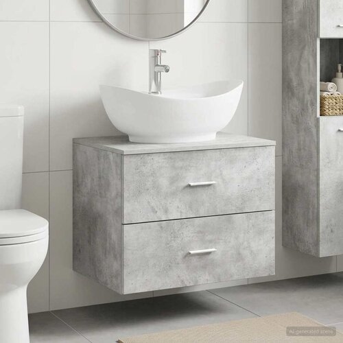  Set namje&scaron;taja za kupaonicu Betonska siva Konstruirano drvo 62.5 x 44.5 x 50 cm Cijene