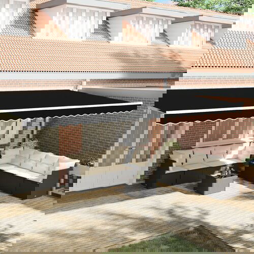 vidaXL Tenda Valance za 6 m Okvir Crna 5.8x0.2 m Cijene