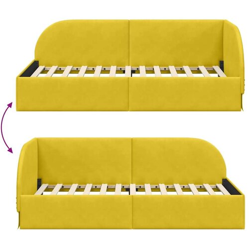 VidaXL kutni okvir kreveta s uzglavljem žuta 80 cm x 200 cm tkanina Slike