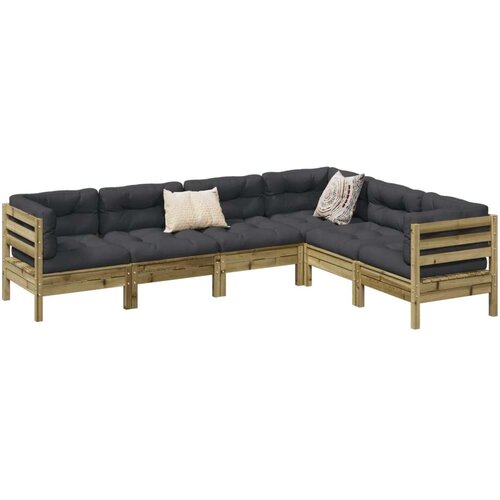  6-dijelni set vrtnih sofa od impregnirane borovine s jastucima Cijene