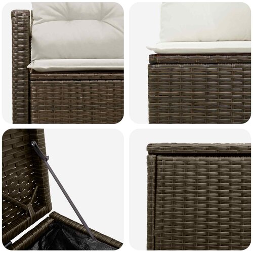  Set sofe 7 kom. Smeđa i krem bijela 120 x 62 x 69 cm Slike