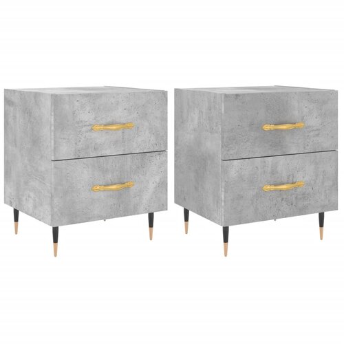 Maison Chic Dvo delni komplet Nočne omarice - Nočne mize betonsko siva 40x35x47,5 cm inženirski les, (21690333) Cene