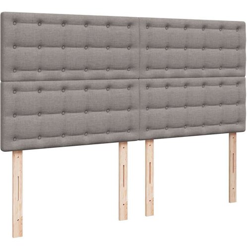 VidaXL otomanski krevet s madracem i LED smeđesivi 160x200cm tkanine Slike