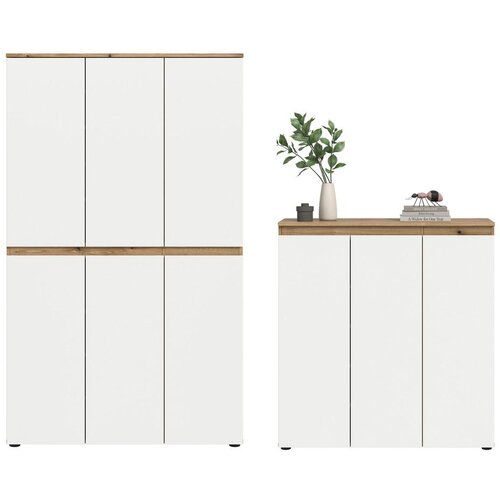 Livetastic Garderobna Omara Scarpa, Barva Hrasta, Bela, 2 Kos Slike