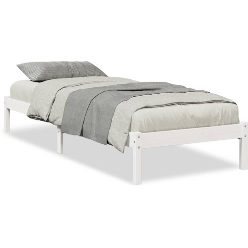 Maison Chic Daljši Postelja za odrasle - Posteljni Okvir brez vzmetnice bel 100x220 cm borovina, (22082527) Cene