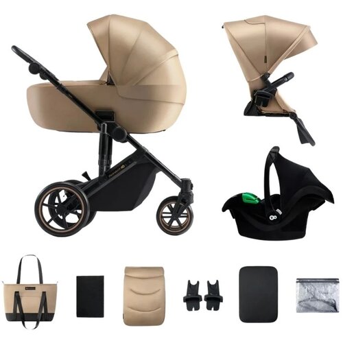 Kinderkraft kolica za bebe 3u1 Prime 2 Pro Beige, 0m+ Slike