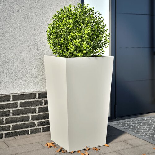 VidaXL Vrtne sadilice 2 kom bijele 45x45x75 cm čelične Slike
