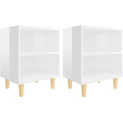 Maison Chic Dvo delni komplet Nočne omarice - Nočne mize z nogami visok sijaj bela 40x30x50 cm, (21671057) Slike