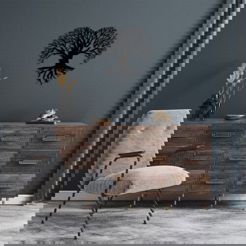 Wallity Zidna dekoracija Love Tree - 264, 50 x 54 cm, Crna Cene