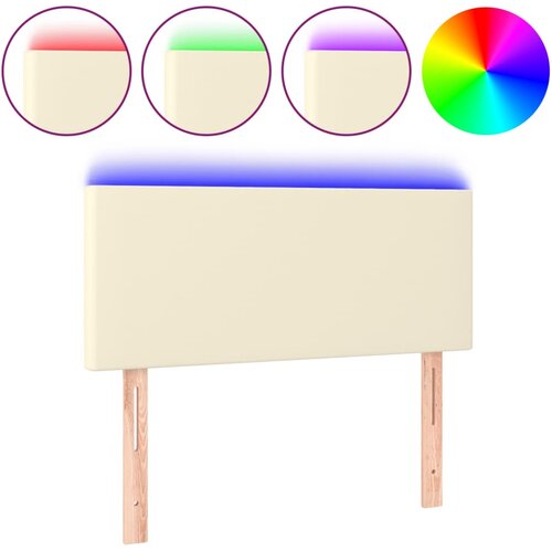 vidaXL LED posteljno vzglavje krem 100x5x78/88 cm umetno usnje, (20735168) Cene