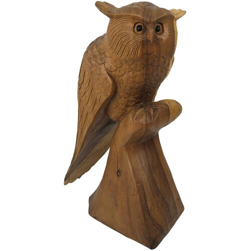  Drvena skulptura sove, 45 x 21 cm Slike