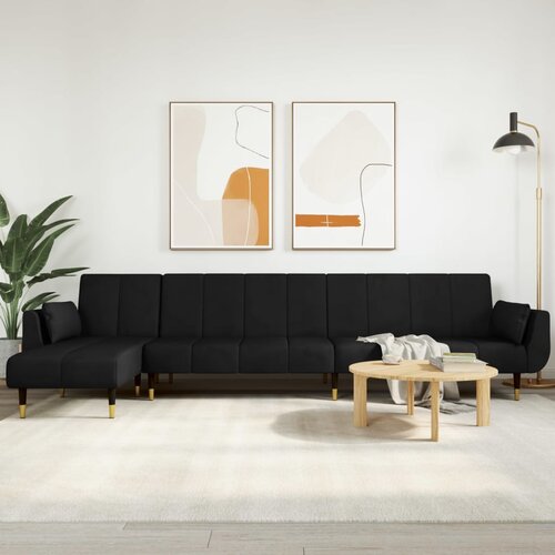 vidaXL Kutna garnitura na razvlačenje crna 275x140x70 cm bar&scaron;unasta Cijene