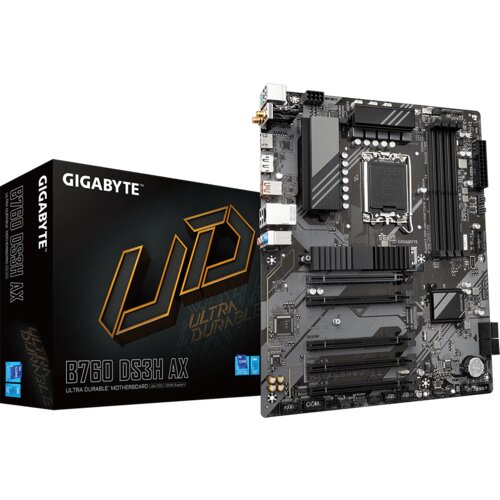 Gigabyte B760 DS3H AX Motherboard - Supports Intel Core 14th Gen CPUs, 8+2+1 Phases Digital VRM, up to 7600MHz DDR5 (OC), 2xPCIe 4.0 M.2, Wi-Fi 6E, 2.5GbE LAN, USB 3.2 Gen 2 Cijene