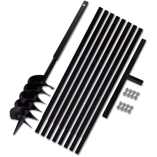 Ručna burgija za zemlju sa ručkom 150 mm i produžnom cijevi 9 m čelik Slike