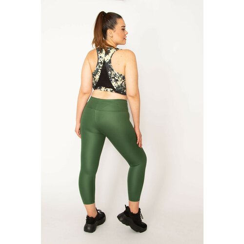 Şans Women's Plus Size Green Tulle Detailed Crop Scalpel Cene
