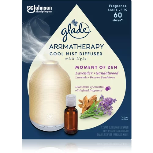 Glade Aromatherapy Moment of Zen aroma difuzor s polnilom Lavender + Sandalwood 17,4 ml