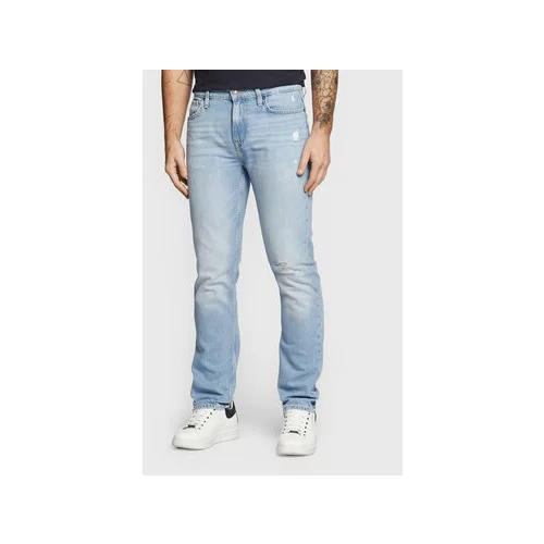 Guess Jeans hlače The Empire M3RAN2 D4T9B Modra Slim Fit