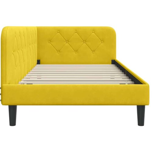 VidaXL Kutni okvir kreveta s uzglavljem Žuta 100 x 200 cm Bar&amp;scaron;un Slike