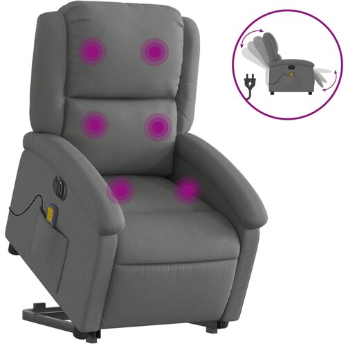 Maison Chic Električni masažni naslanjač - Relax naslanjač s funkcijo vstajanja temno siv, (22061728) Cene