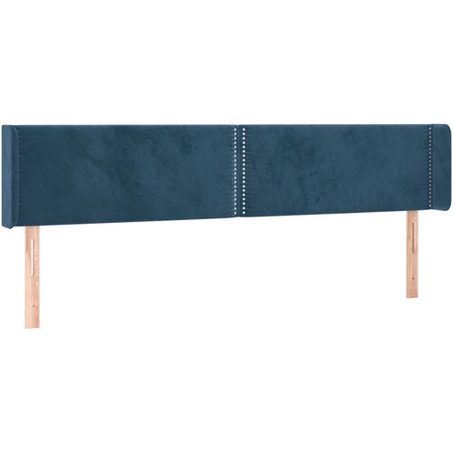 Maison Chic vzglavna omarica - nočna omarica - posteljna omarica z u&amp;scaron;esi temno modro 183x16x78/88 cm žamet, (21711845) Slike