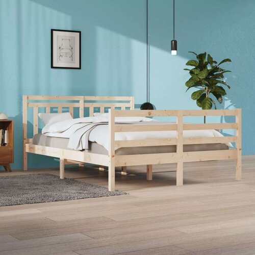  Posteljni okvir iz trdnega lesa 160x200 cm, (20708144) Slike